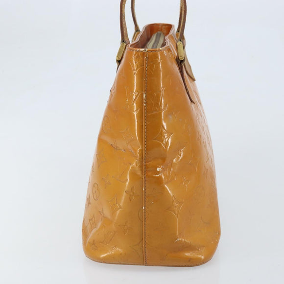 LOUIS VUITTON Monogram Vernis Houston Hand Bag Beige M91004 LV Auth YKZ456
