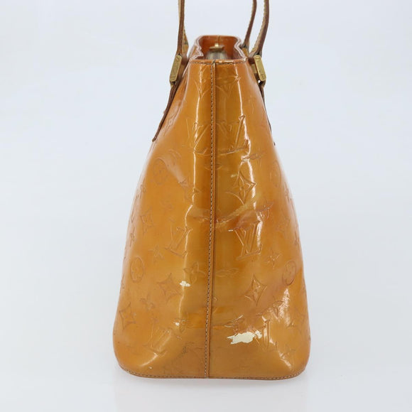 LOUIS VUITTON Monogram Vernis Houston Hand Bag Beige M91004 LV Auth YKZ456
