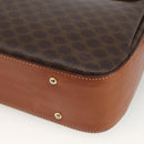 CELINE Macadam Canvas Hand Bag PVC Leather 2way Brown Gold Auth YKZ459-18
