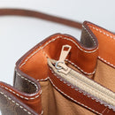 CELINE Macadam Canvas Hand Bag PVC Leather 2way Brown Gold Auth YKZ459-24
