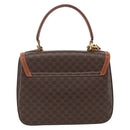 CELINE Macadam Canvas Hand Bag PVC Leather 2way Brown Gold Auth YKZ459-2
