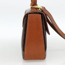 CELINE Macadam Canvas Hand Bag PVC Leather 2way Brown Gold Auth YKZ459-3