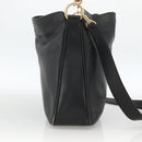 GUCCI Bamboo Shoulder Bag Leather 2way Black Gold 001 1705 1638 Auth YKZ462-3