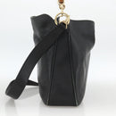 GUCCI Bamboo Shoulder Bag Leather 2way Black Gold 001 1705 1638 Auth YKZ462-4
