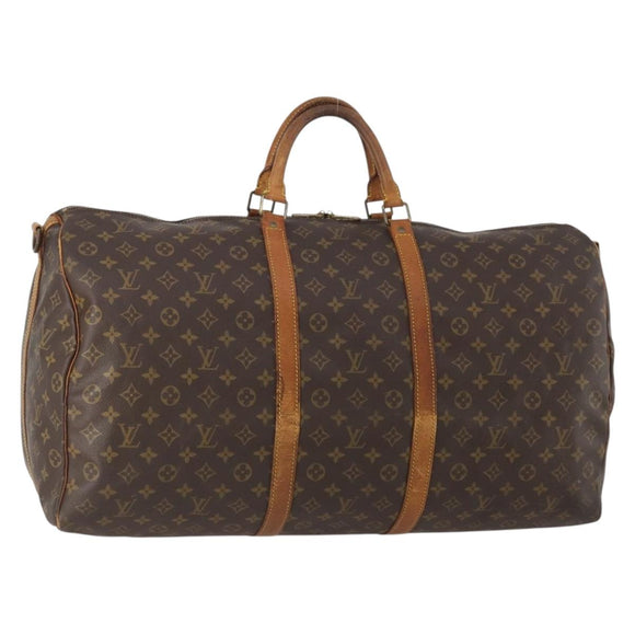 LOUIS VUITTON Monogram Keepall Bandouliere 60 Boston Bag M41412 LV Auth YKZ466