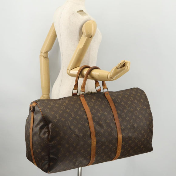 LOUIS VUITTON Monogram Keepall Bandouliere 60 Boston Bag M41412 LV Auth YKZ466