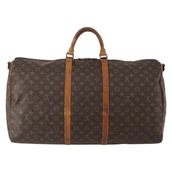LOUIS VUITTON Monogram Keepall Bandouliere 60 Boston Bag M41412 LV Auth YKZ466