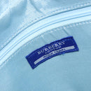 BURBERRY Nova Check Blue Label Hand Bag Canvas Ivory Silver Auth YKZ469-11