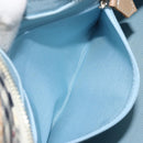 BURBERRY Nova Check Blue Label Hand Bag Canvas Ivory Silver Auth YKZ469-21