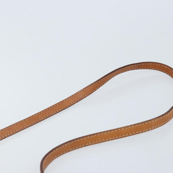 CELINE Macadam Canvas Circle Shoulder Bag PVC Leather Brown Gold Auth YKZ472
