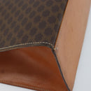 CELINE Macadam Canvas Hand Bag PVC Leather Brown Gold Auth YKZ473A-15