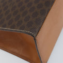 CELINE Macadam Canvas Hand Bag PVC Leather Brown Gold Auth YKZ473A-17