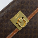 CELINE Macadam Canvas Hand Bag PVC Leather Brown Gold Auth YKZ473A-18