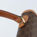 CELINE Macadam Canvas Hand Bag PVC Leather Brown Gold Auth YKZ473A-9