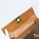 CELINE Macadam Canvas Hand Bag PVC Leather Brown Gold Auth YKZ473A-10