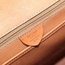 CELINE Macadam Canvas Hand Bag PVC Leather Brown Gold Auth YKZ473A-12