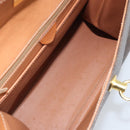 CELINE Macadam Canvas Hand Bag PVC Leather Brown Gold Auth YKZ473A-11