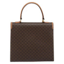 CELINE Macadam Canvas Hand Bag PVC Leather Brown Gold Auth YKZ473A-2