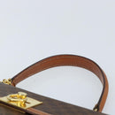 CELINE Macadam Canvas Hand Bag PVC Leather Brown Gold Auth YKZ473A-8
