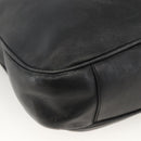GUCCI Bamboo Shoulder Bag Leather 2way Black Gold 001 1577 Auth YKZ474-15