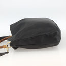 GUCCI Bamboo Shoulder Bag Leather 2way Black Gold 001 1577 Auth YKZ474-3