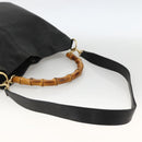 GUCCI Bamboo Shoulder Bag Leather 2way Black Gold 001 1577 Auth YKZ474-9