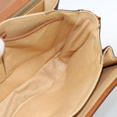 CELINE Macadam Canvas Horsebit Shoulder Bag PVC Leather Brown Gold Auth YKZ475-20