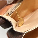 CELINE Macadam Canvas Horsebit Shoulder Bag PVC Leather Brown Gold Auth YKZ475-23