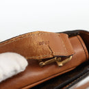 CELINE Macadam Canvas Horsebit Shoulder Bag PVC Leather Brown Gold Auth YKZ475-12