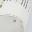 BURBERRY Hand Bag Canvas White Silver Auth YKZ477-15