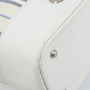 BURBERRY Hand Bag Canvas White Silver Auth YKZ477-16
