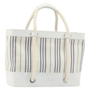 BURBERRY Hand Bag Canvas White Silver Auth YKZ477-1