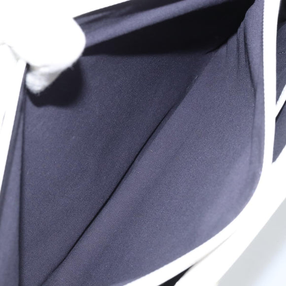 BURBERRY Hand Bag Canvas White Silver Auth YKZ477
