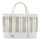 BURBERRY Hand Bag Canvas White Silver Auth YKZ477-13