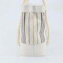 BURBERRY Hand Bag Canvas White Silver Auth YKZ477-3