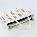 BURBERRY Hand Bag Canvas White Silver Auth YKZ477-6