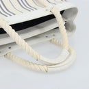 BURBERRY Hand Bag Canvas White Silver Auth YKZ477-7
