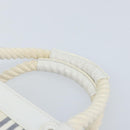 BURBERRY Hand Bag Canvas White Silver Auth YKZ477-8