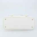 BURBERRY Hand Bag Canvas White Silver Auth YKZ477-5