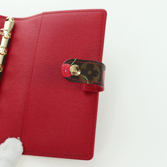 LOUIS VUITTON Monogram Cherry Agenda PM Tageshülle Rot R21023 LV Auth YKZ480SM