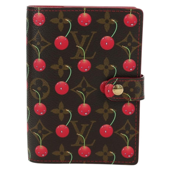 LOUIS VUITTON Monogram Cherry Agenda PM Day Cover Red R21023 LV Auth YKZ480SM