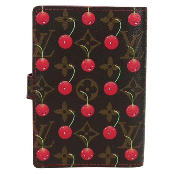 LOUIS VUITTON Monogram Cherry Agenda PM Day Cover Red R21023 LV Auth YKZ480SM