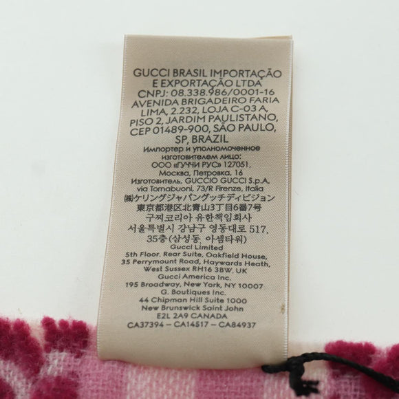GUCCI GG Scarf Wool Pink Auth YKZ483M