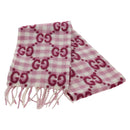 GUCCI GG Scarf Wool Pink Auth YKZ483M-1