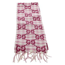 GUCCI GG Scarf Wool Pink Auth YKZ483M - 0