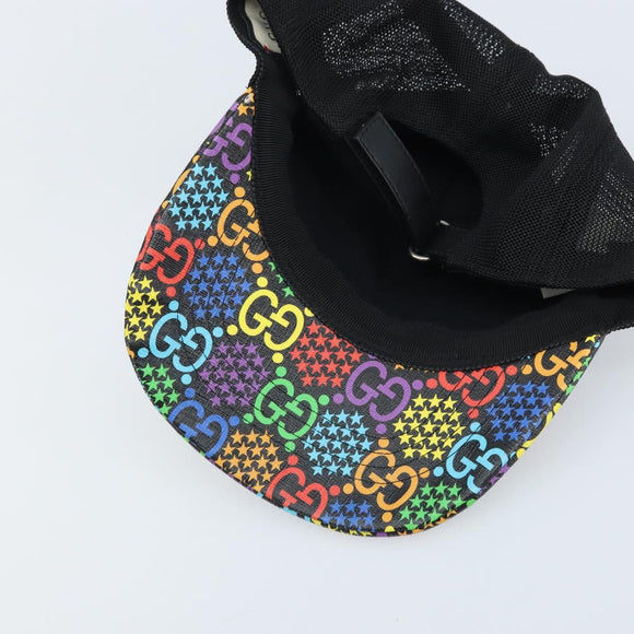 GUCCI GG Psychedelic Cap PVC Multicolor 517074 Auth YKZ486A