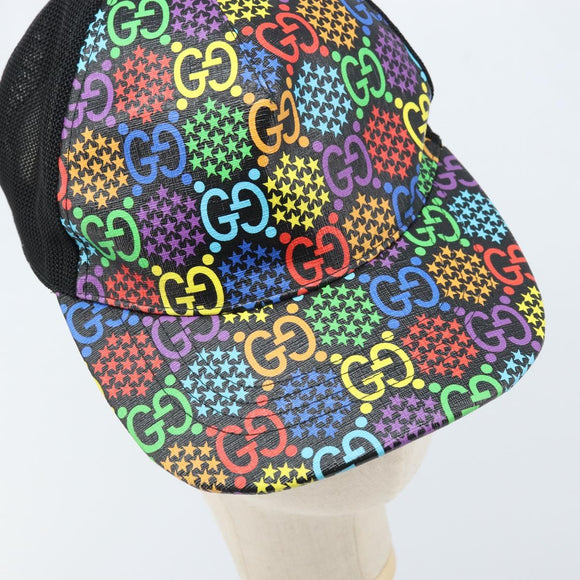 GUCCI GG Psychedelic Cap PVC Multicolor 517074 Auth YKZ486A