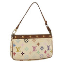 LOUIS VUITTON Multicolor Pochette Accessoires Pouch White M92649 Auth YKZ487-1