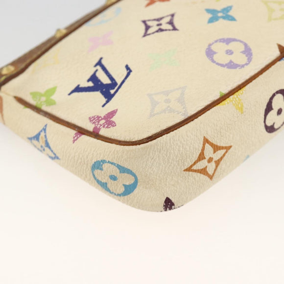LOUIS VUITTON Multicolor Pochette Accessoires Pouch White M92649 Auth YKZ487
