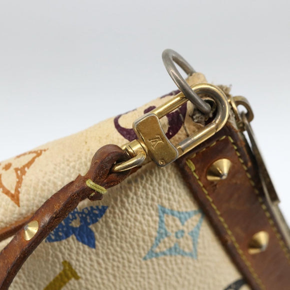 LOUIS VUITTON Multicolor Pochette Accessoires Pouch White M92649 Auth YKZ487